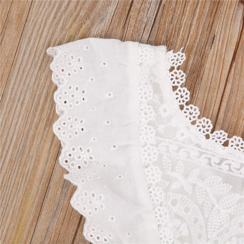 Lace Floral Romper Dress and Headband