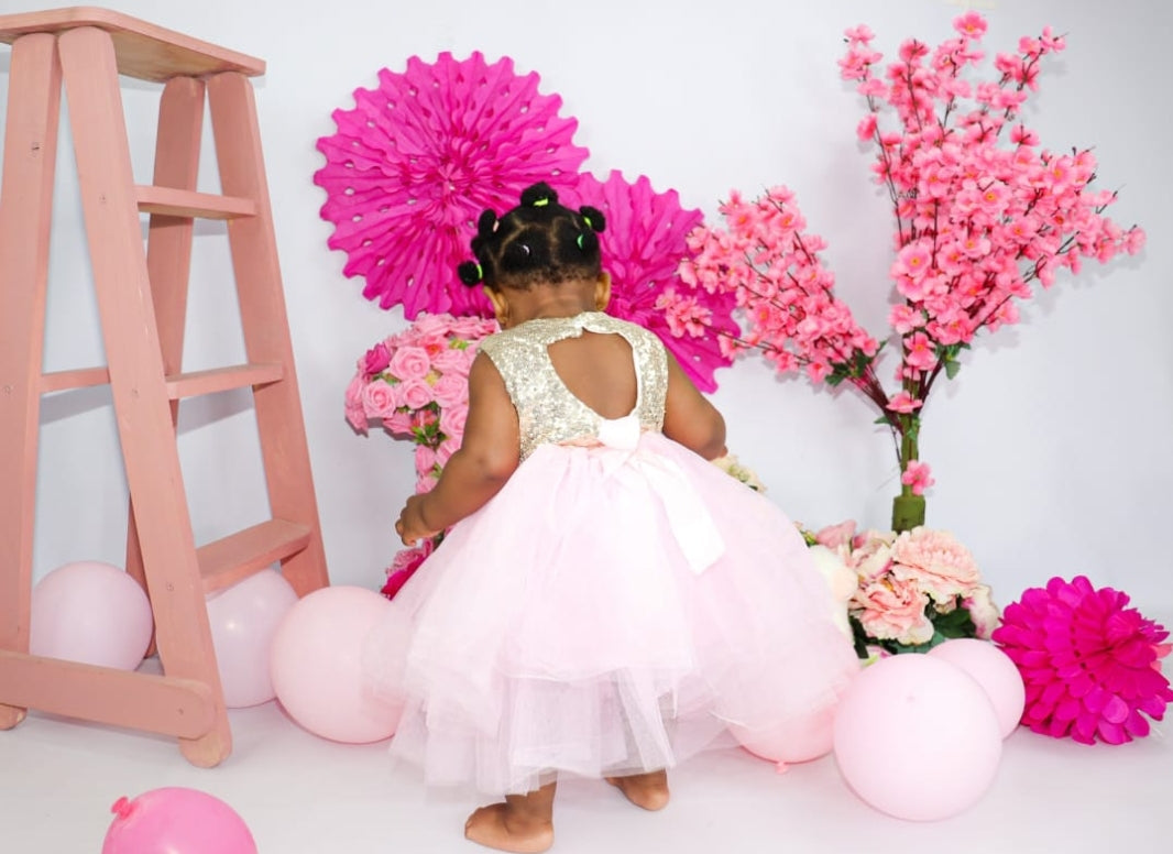 Gold Seuince Pink Tutu Dress