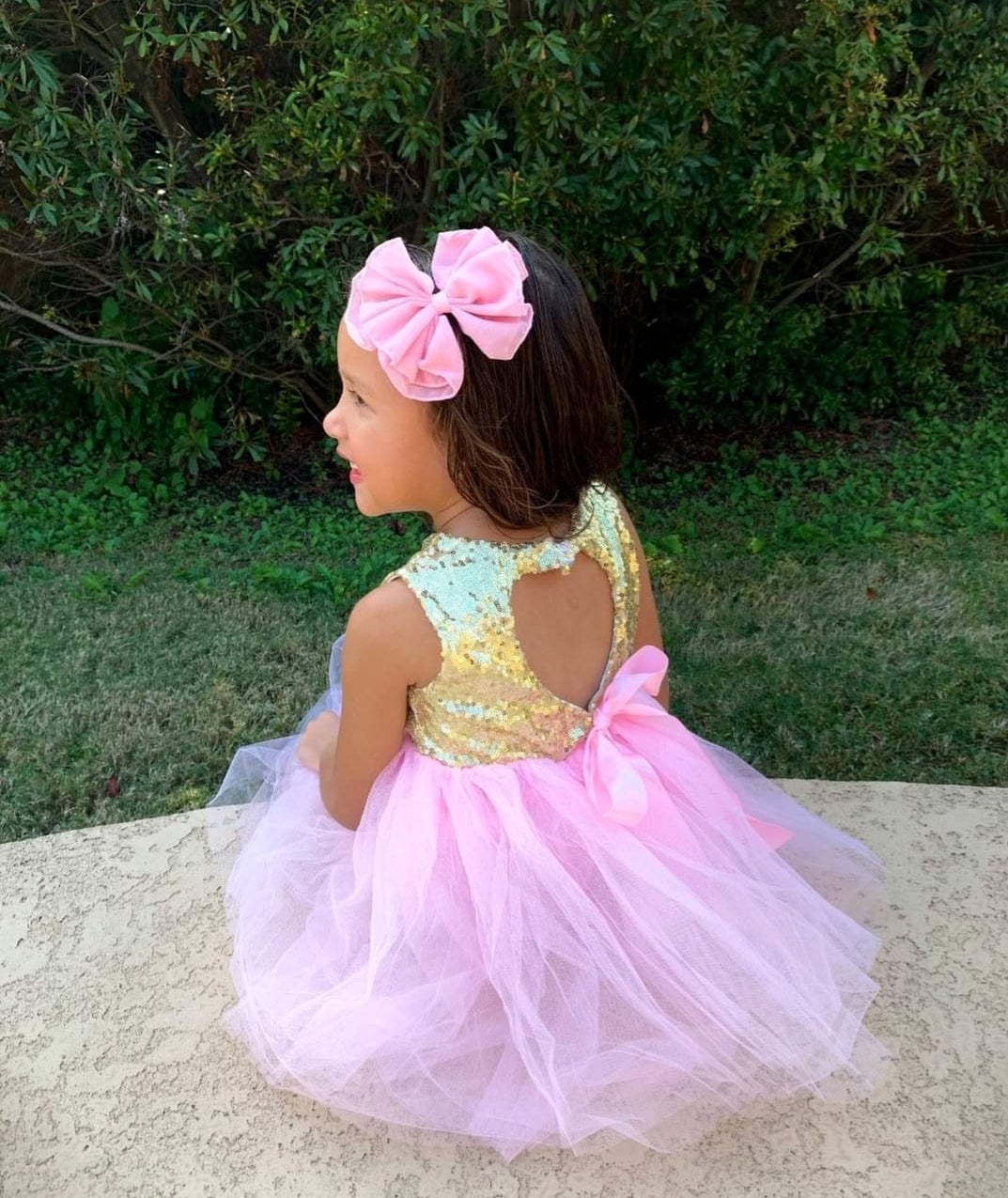 Gold Seuince Pink Tutu Dress