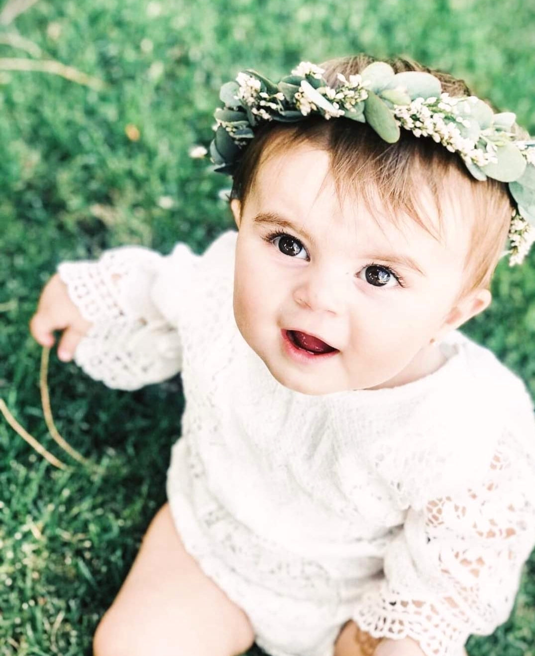 Bell Sleeve Lace White Romper