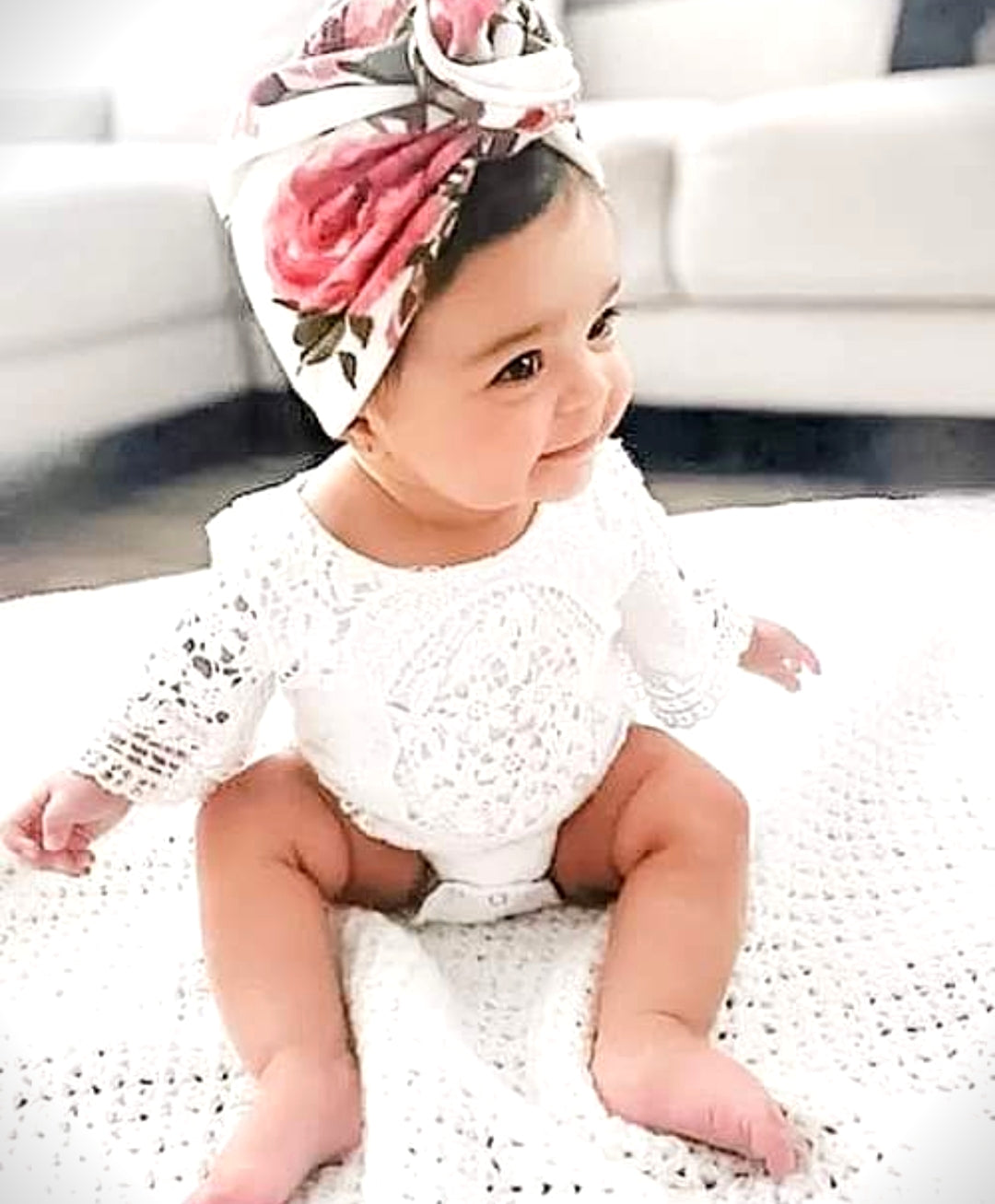 Bell Sleeve Lace White Romper