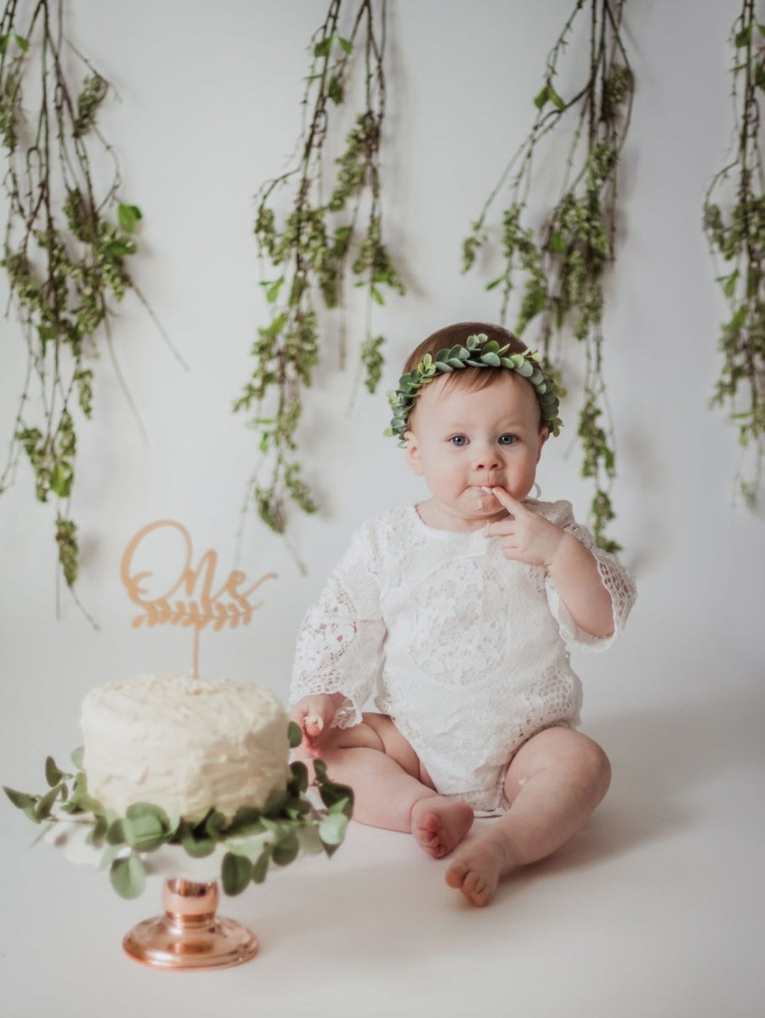 Bell Sleeve Lace White Romper