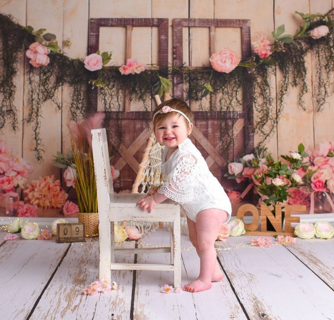 Bell Sleeve Lace White Romper