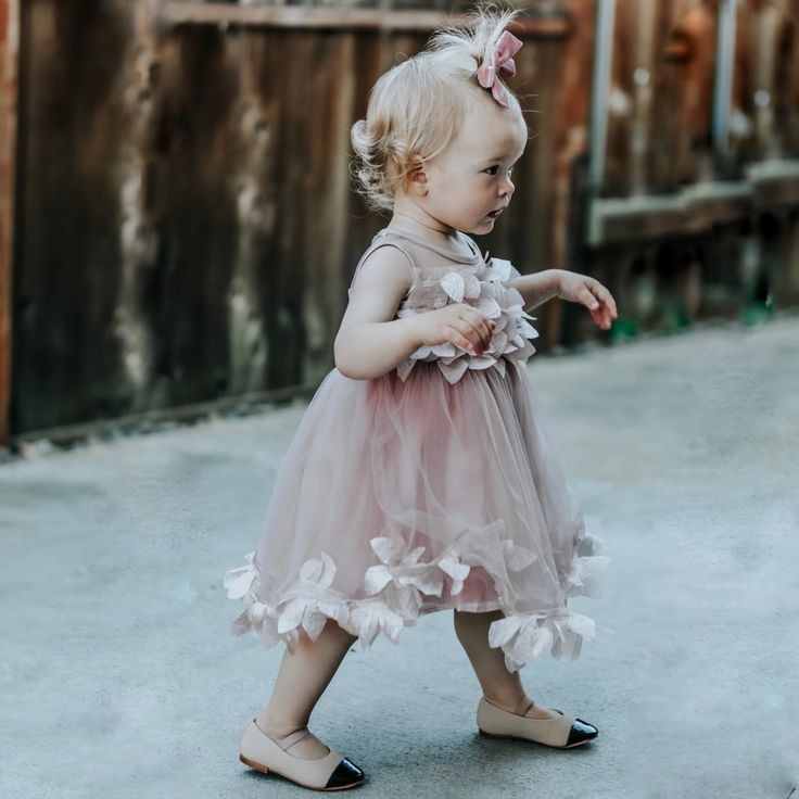 Pink 3D Ruffle Floral Dress