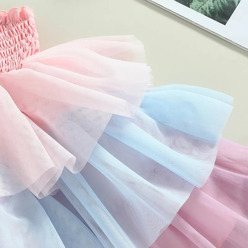Rainbow Ruffle Special Occasions Dress