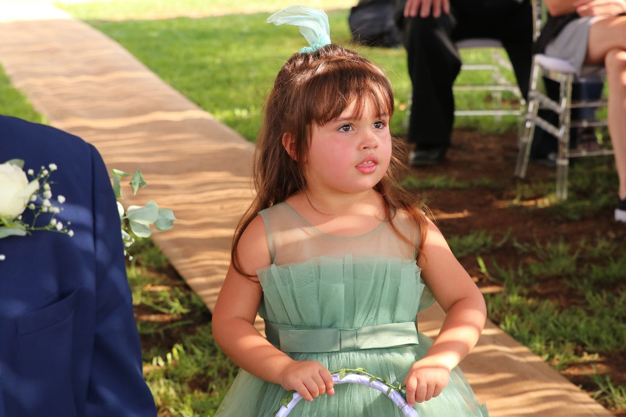 Sage Green Ruffle Special Occasions Dress