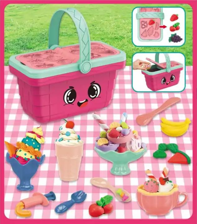 Magic Dough Ice cream picnic basket plastic set