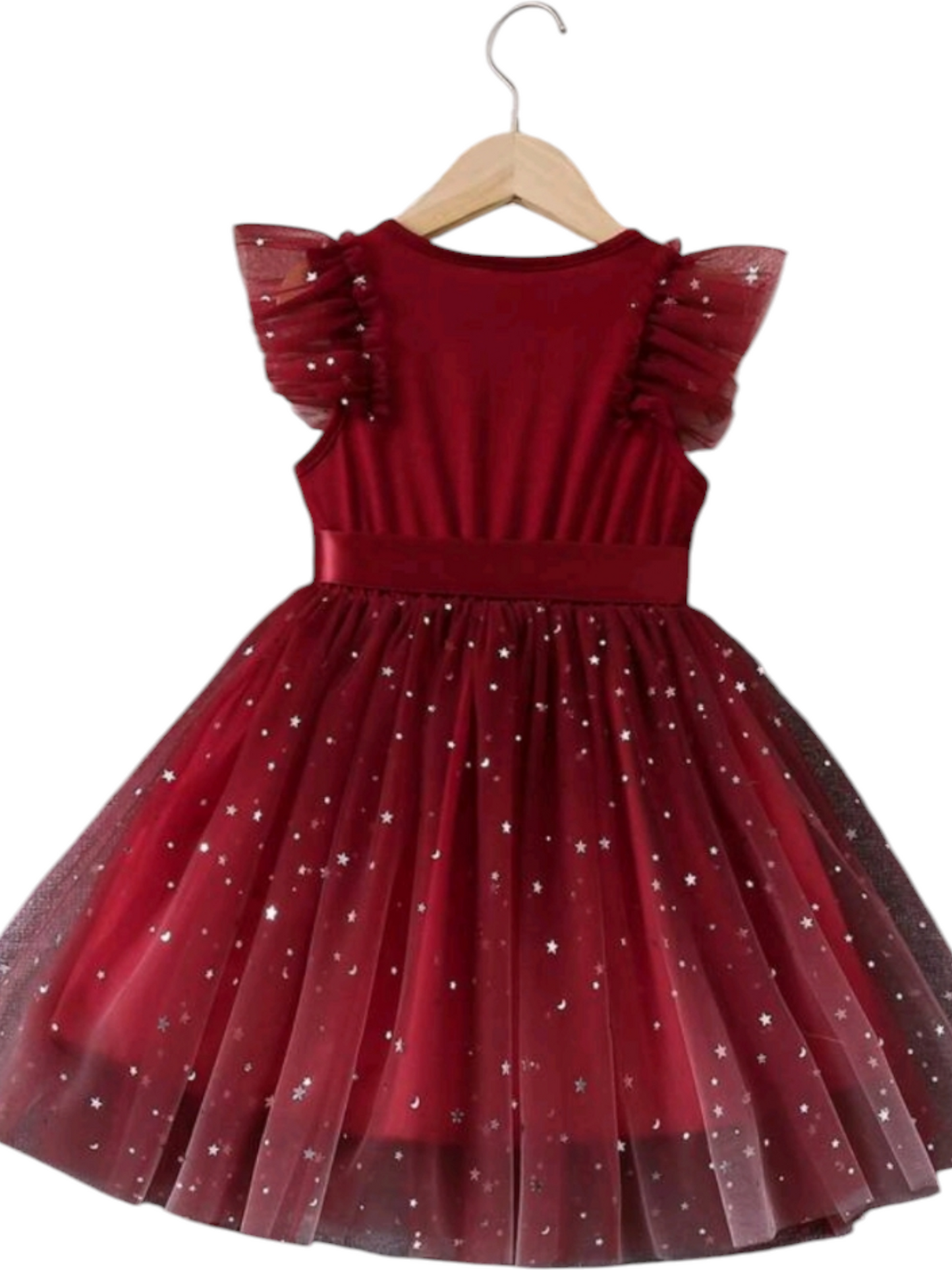 Maroon Mesh Dress