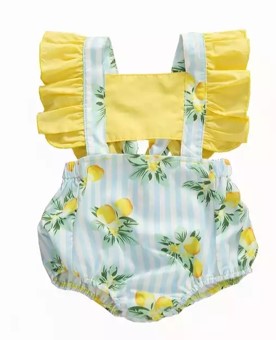 Lemon Ruffle Romper