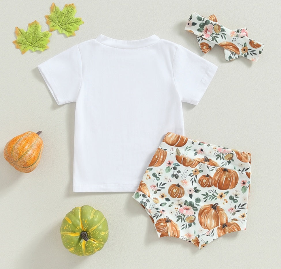 Farm Fresh Pumpkins T-shirt with Bloomer and Headband