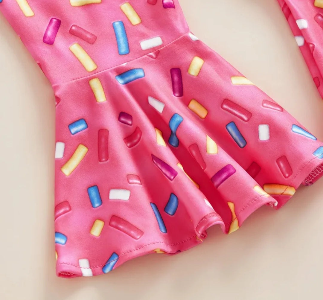 Two Sweet Donuts T-shirt with Bell Bottoms and Headband