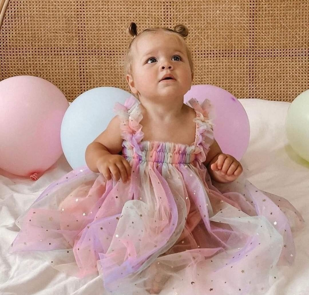 Rainbows and Stars Tulle Dress