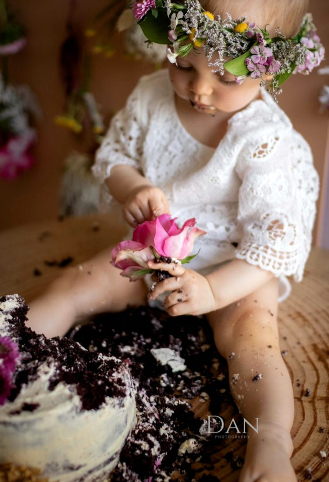 Bell Sleeve Lace White Romper