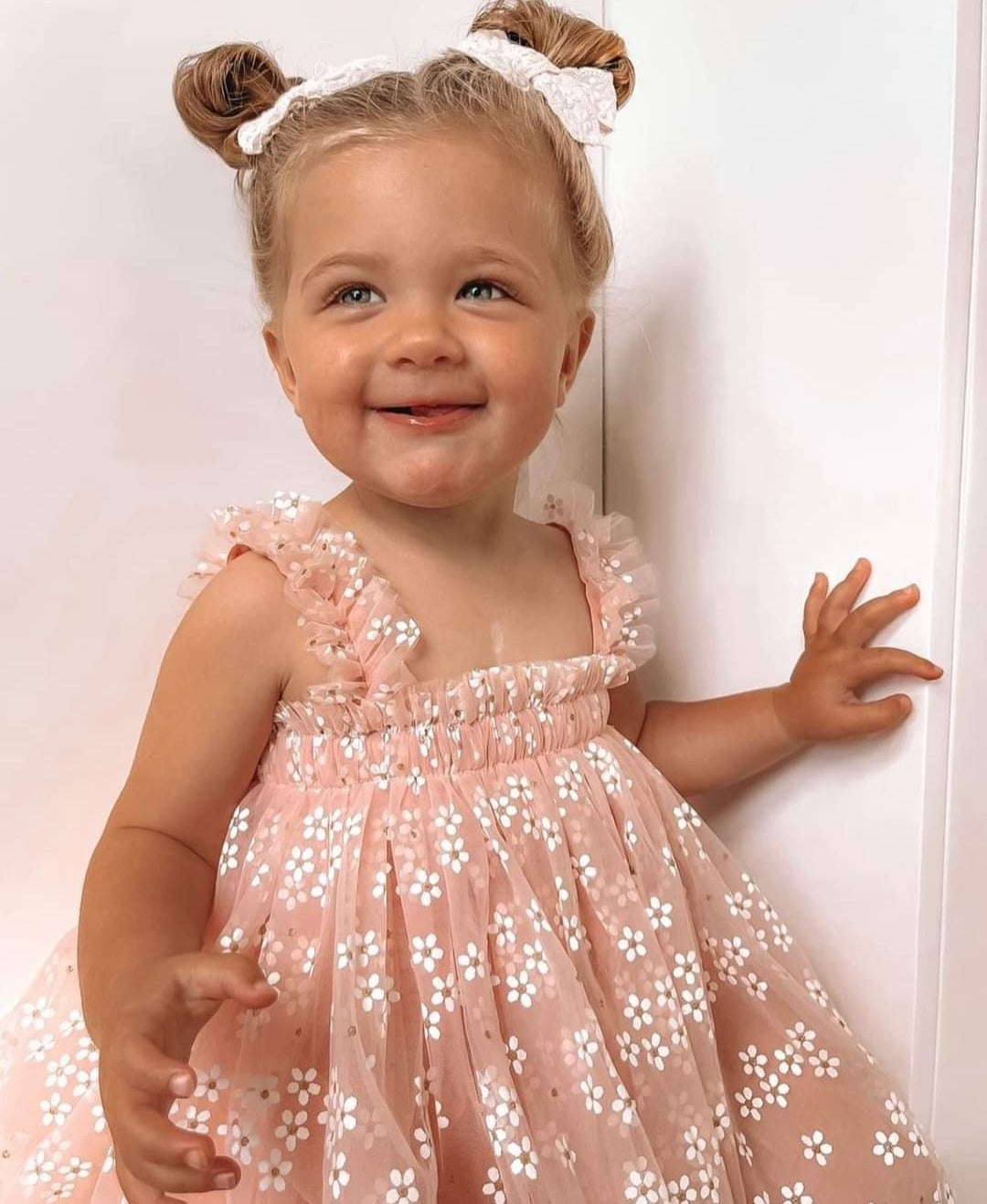 Pink Daisy Tulle Romper