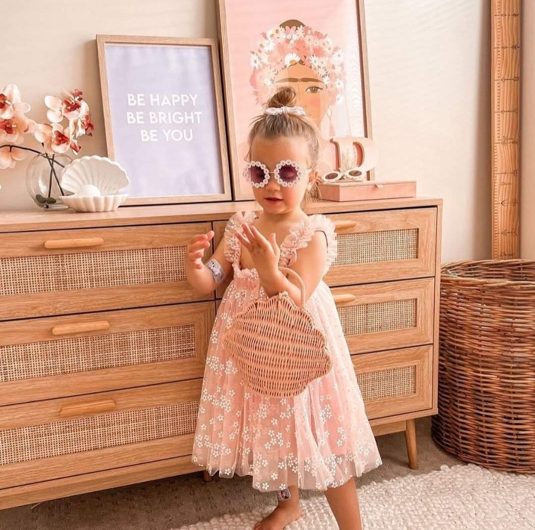 Pink Daisy Tulle Romper