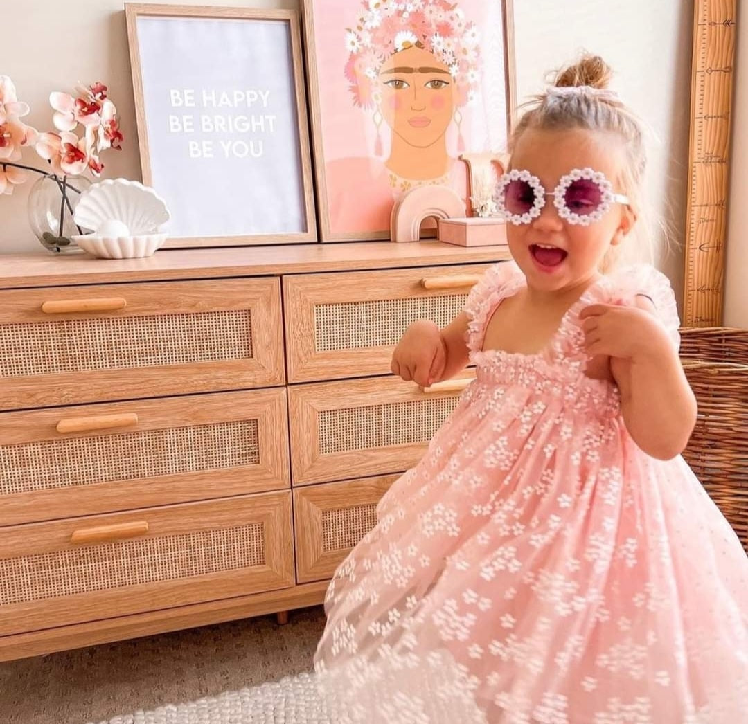 Pink Daisy Tulle Romper