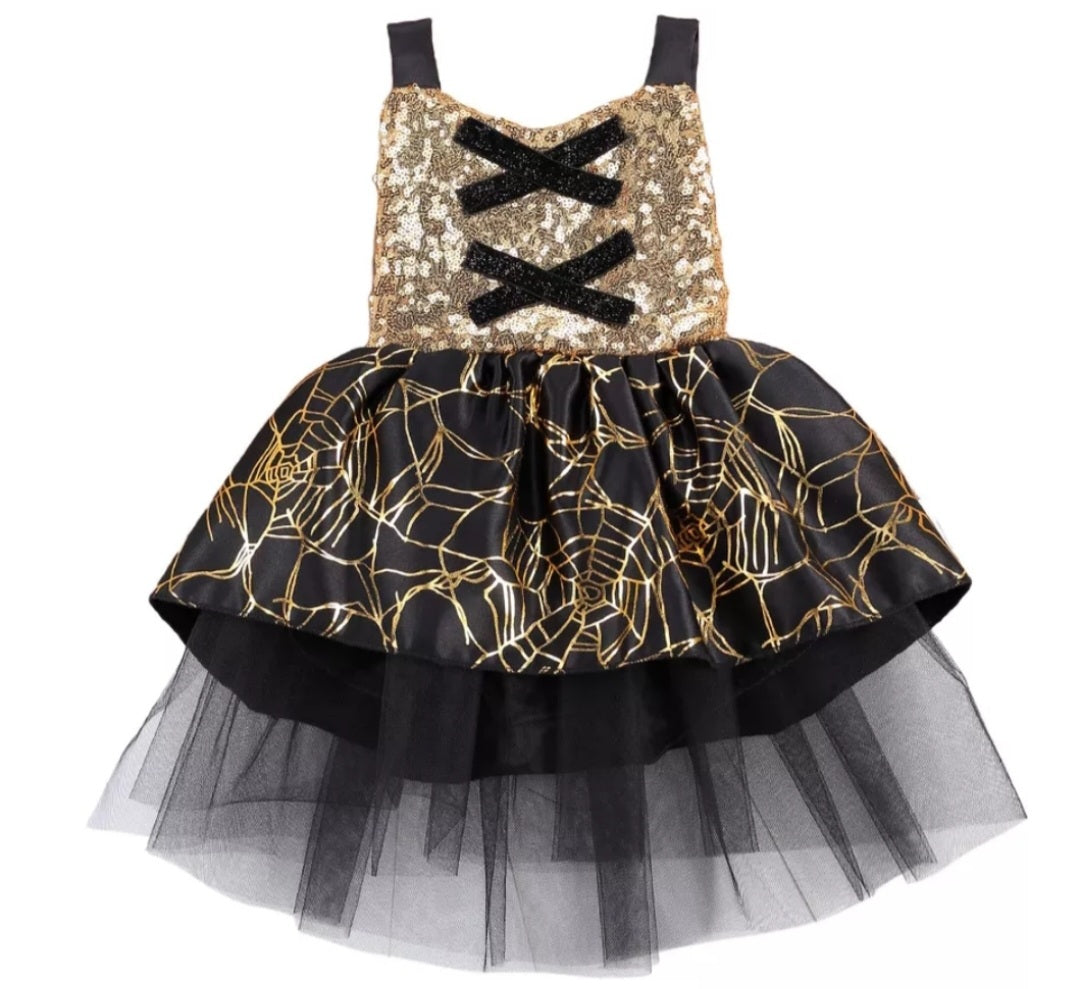 Black Spiderweb Romper with Romantic Tutu