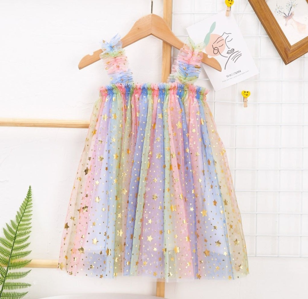 Rainbows and Stars Tulle Dress
