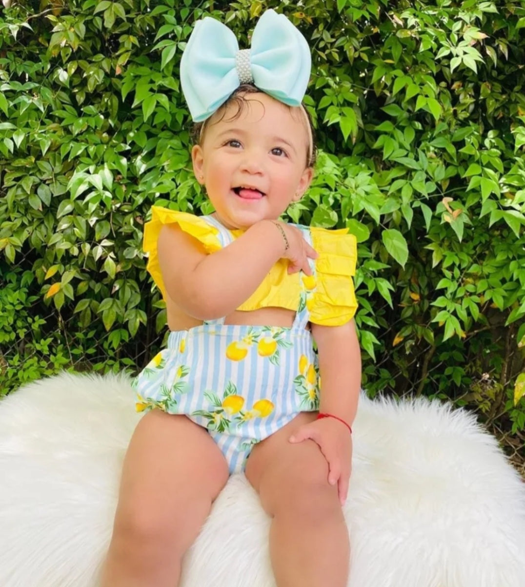 Lemon Ruffle Romper