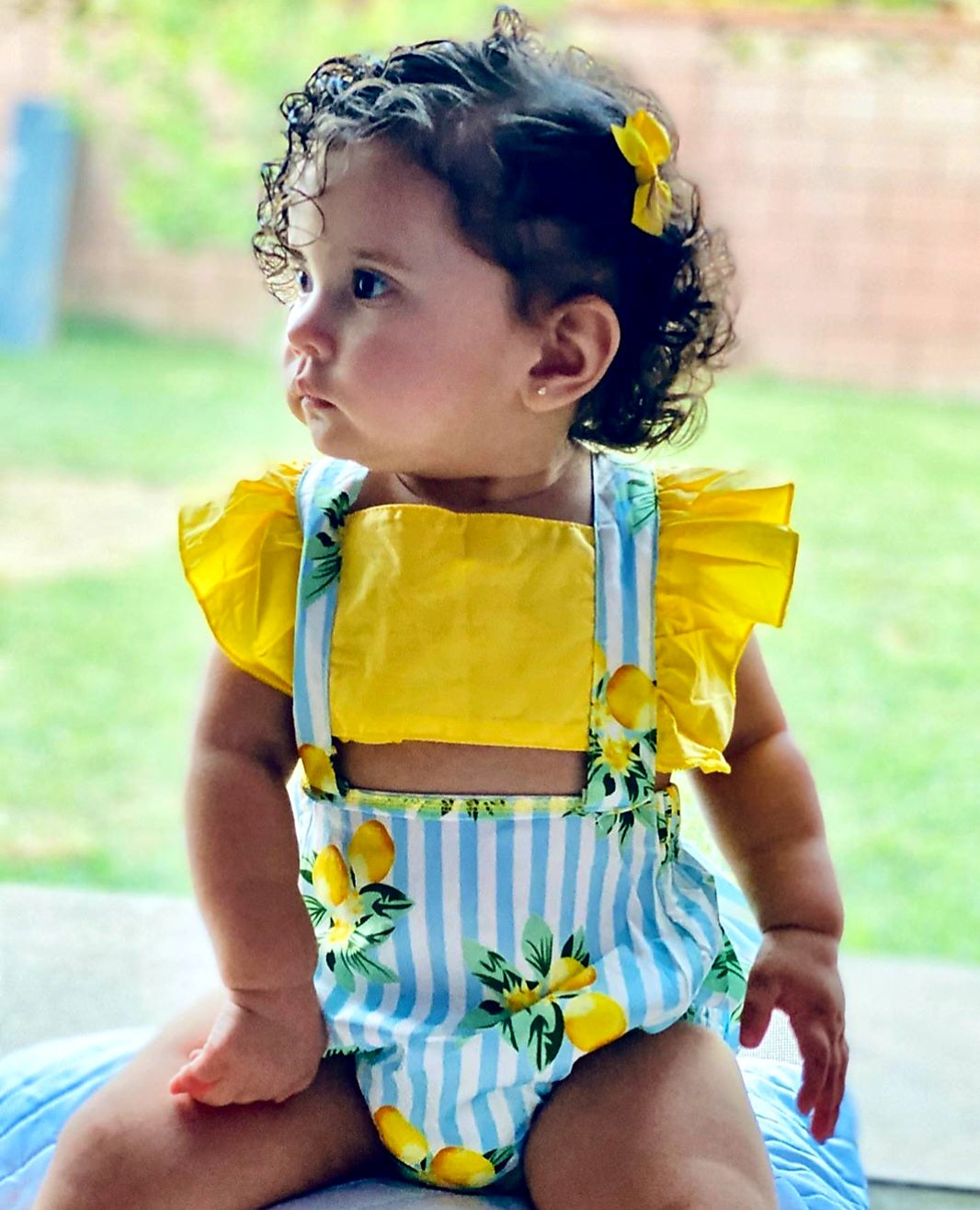 Lemon Ruffle Romper