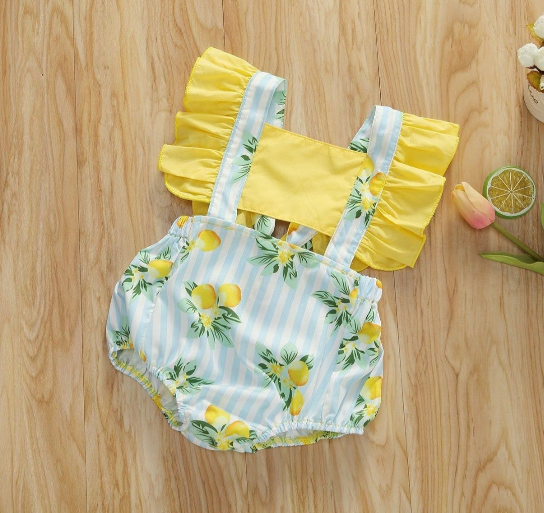 Lemon Ruffle Romper