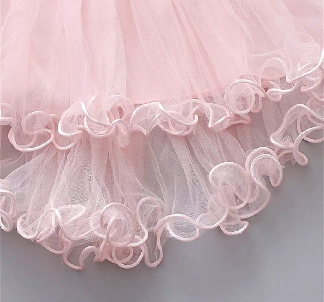 Pink Special Occasions Dress with Floral Clip on