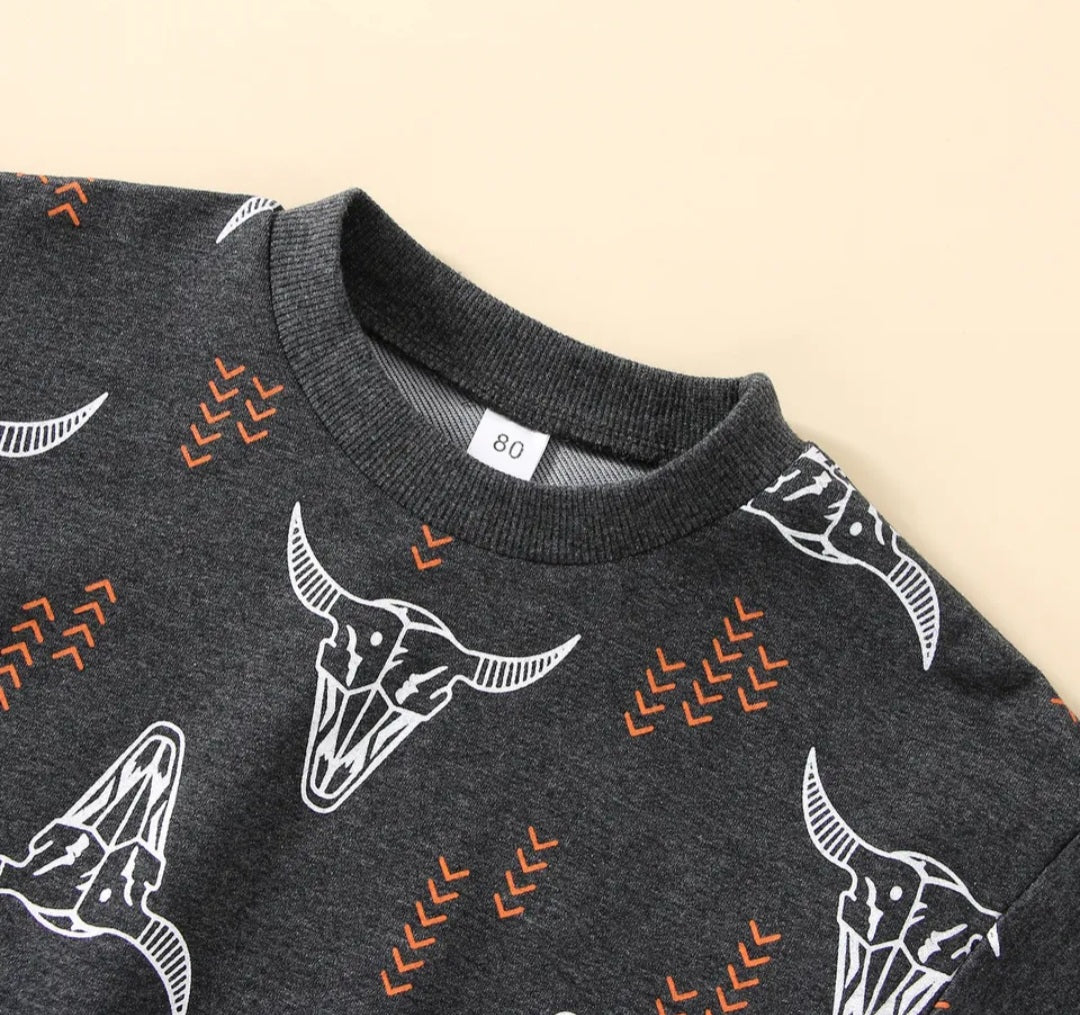 Skull Crew Neck Sweatshirt and Pants