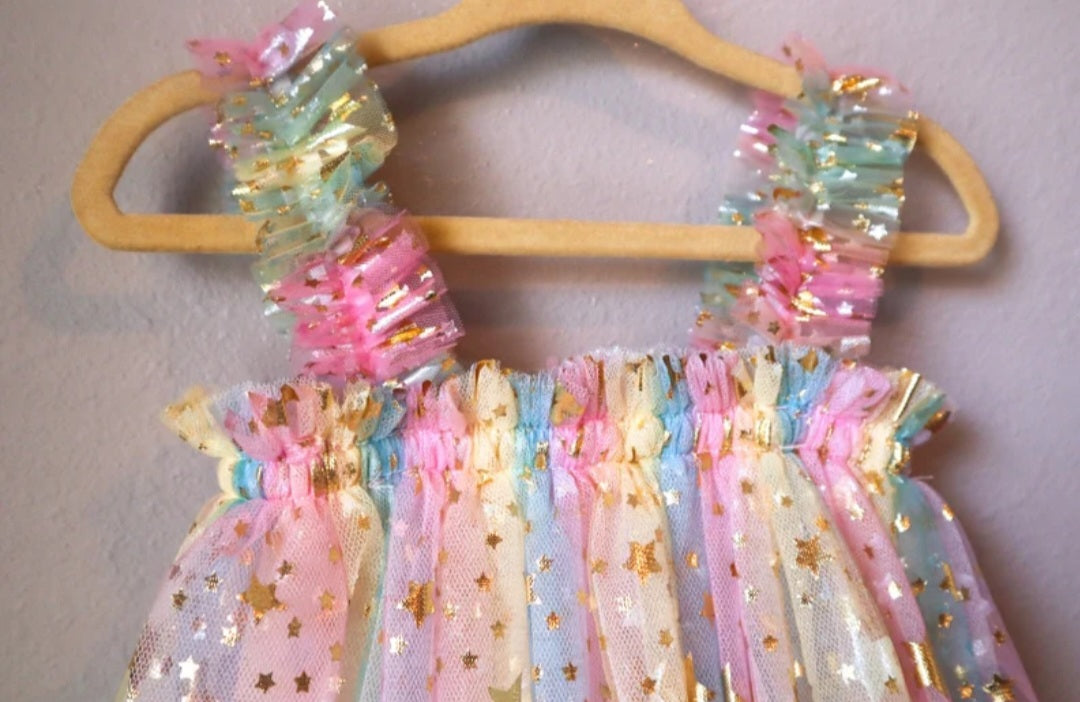 Rainbows and Stars Tulle Dress