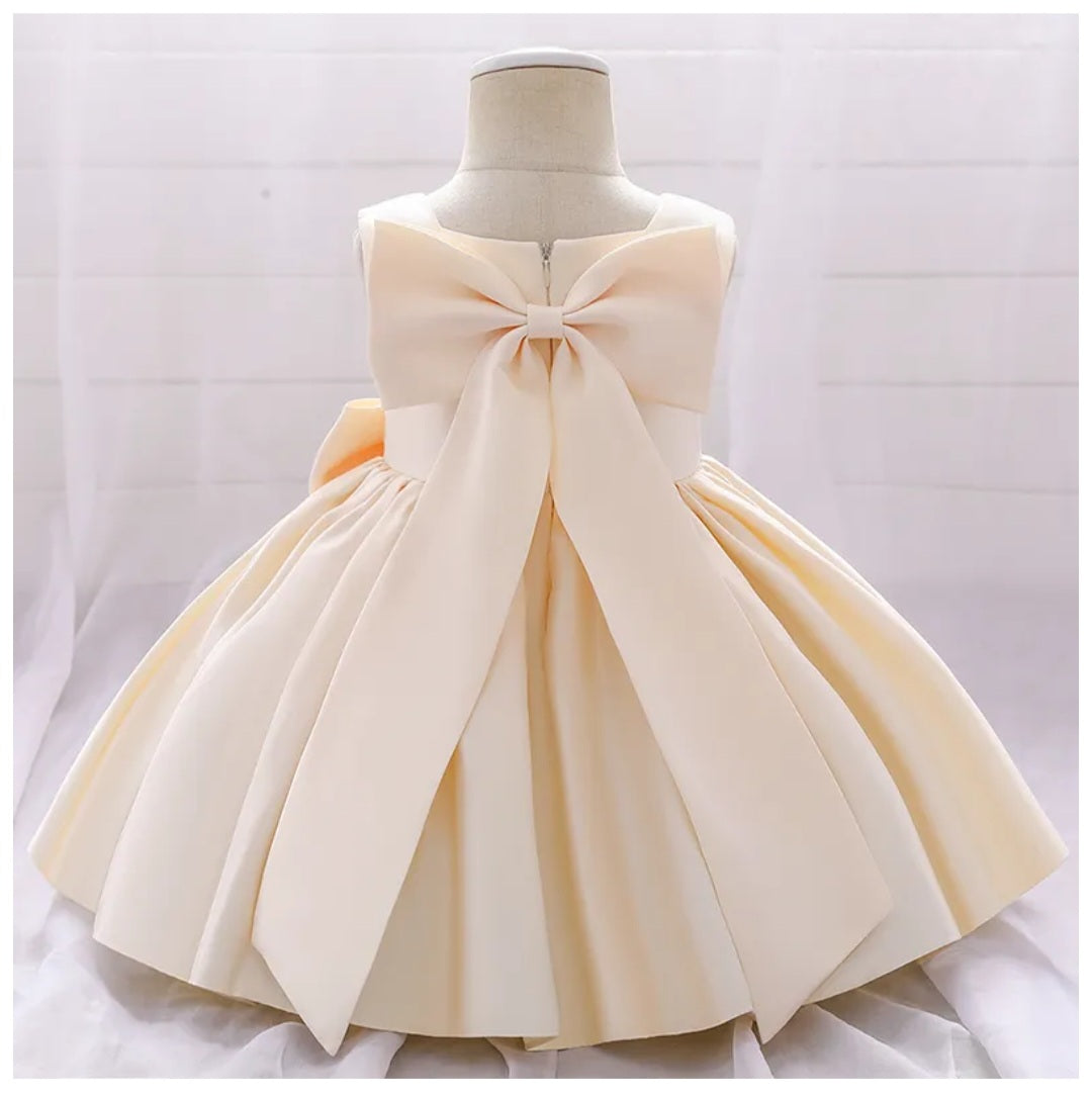 Cream Special Occasions Dress with Big Bow (Clip on)
