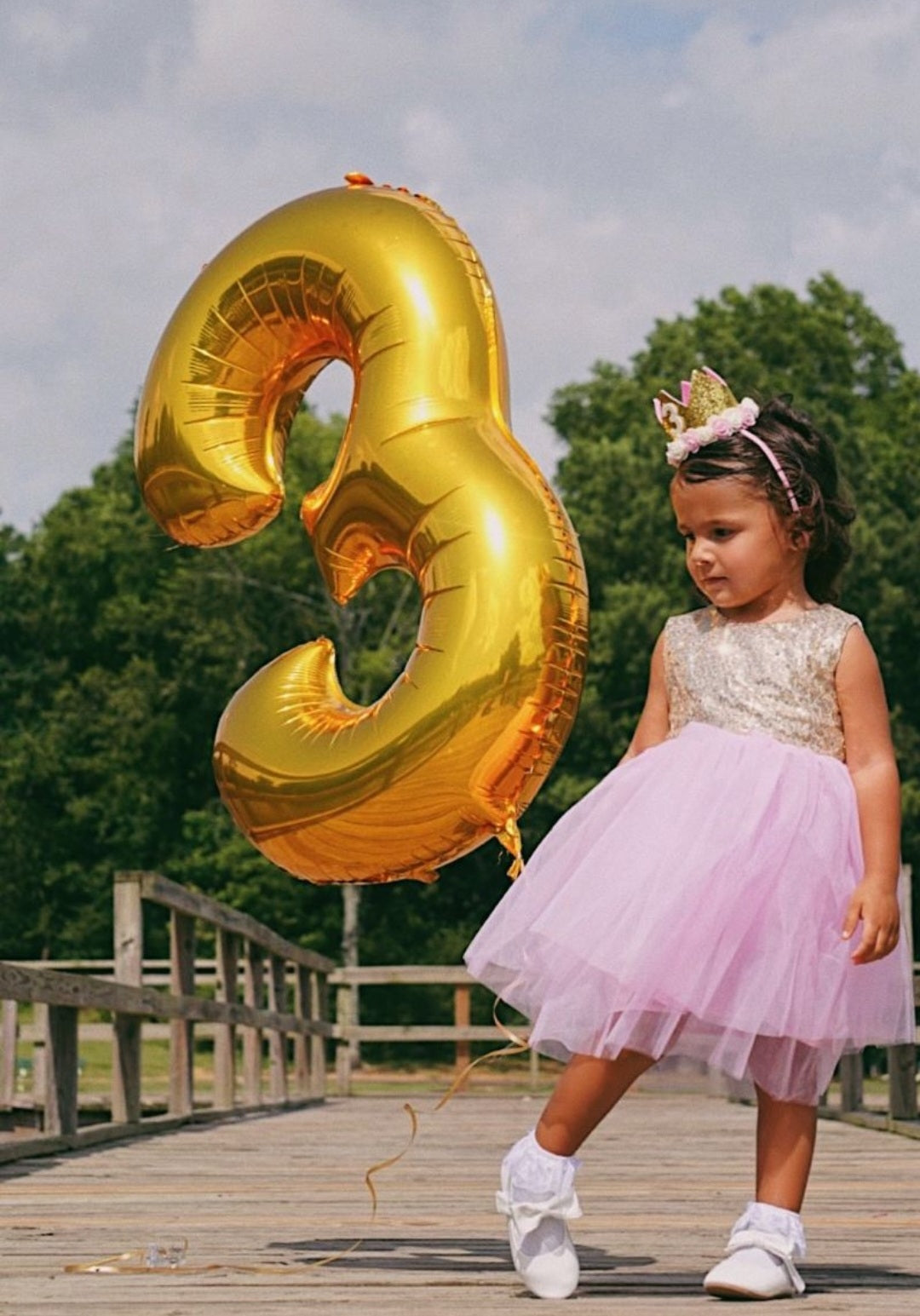 Gold Seuince Pink Tutu Dress