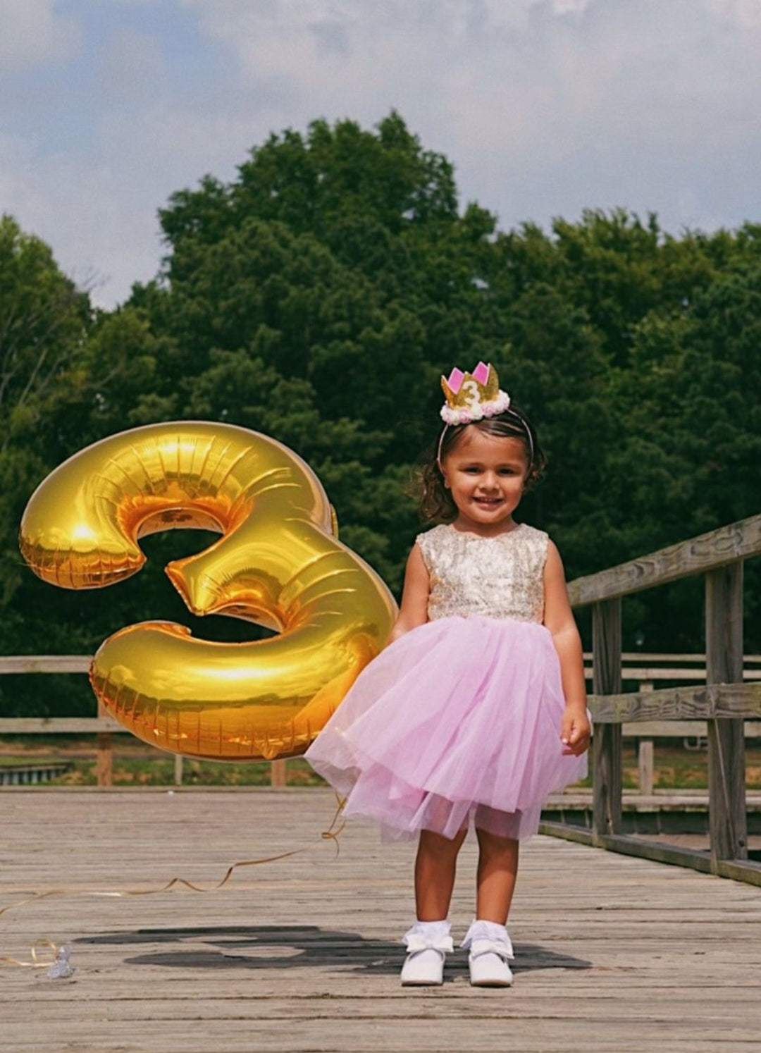Gold Seuince Pink Tutu Dress