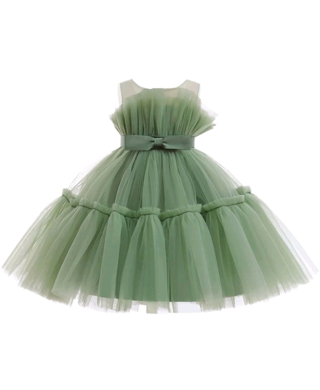 Sage Green Ruffle Special Occasions Dress