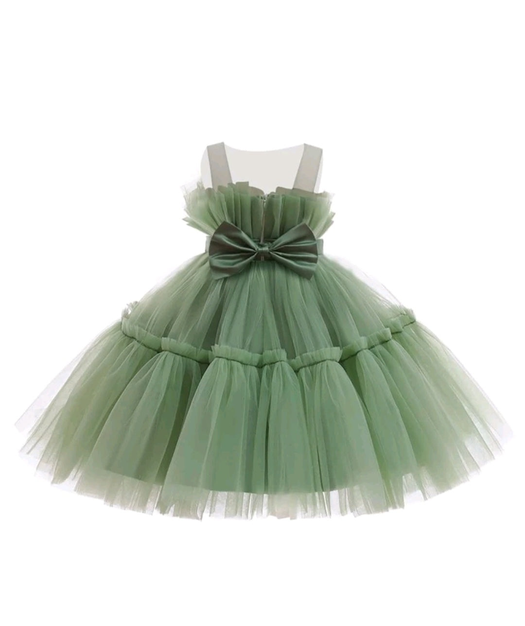 Sage Green Ruffle Special Occasions Dress