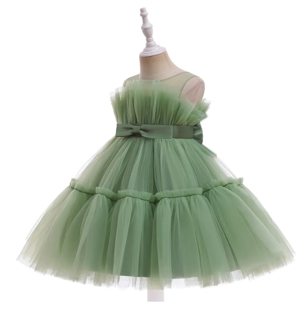 Sage Green Ruffle Special Occasions Dress