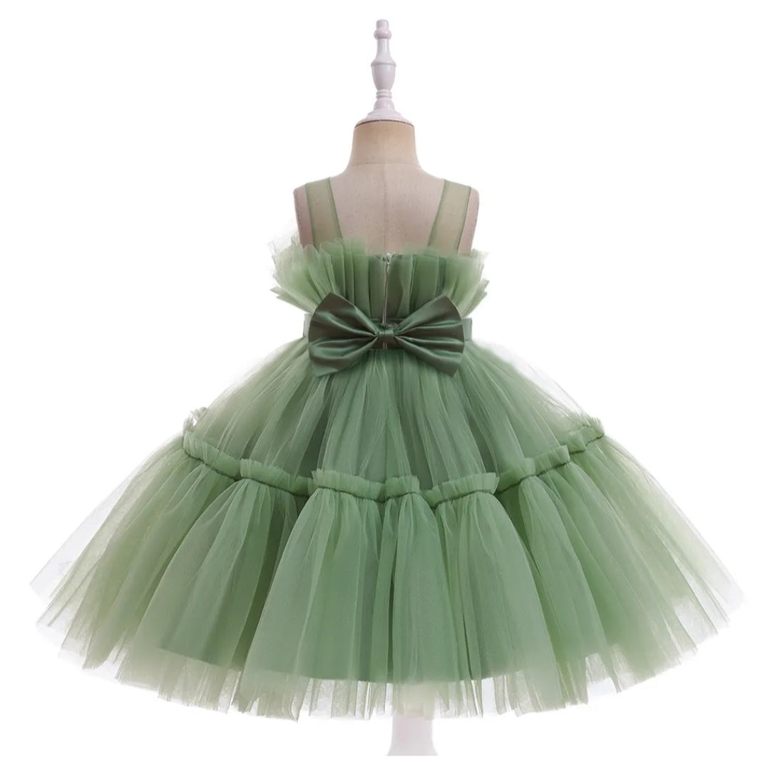 Sage Green Ruffle Special Occasions Dress
