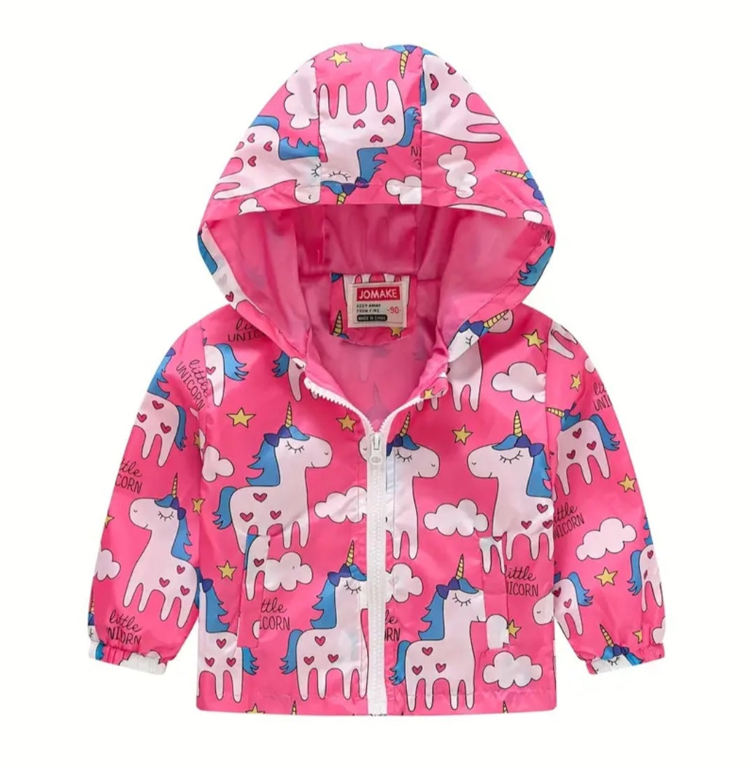 Cerise Unicorn Hooded Windbreaker