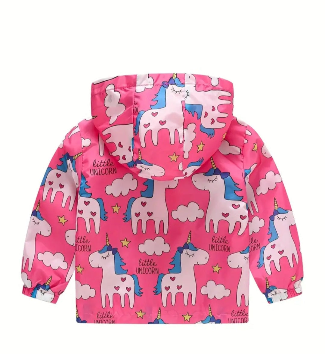 Cerise Unicorn Hooded Windbreaker
