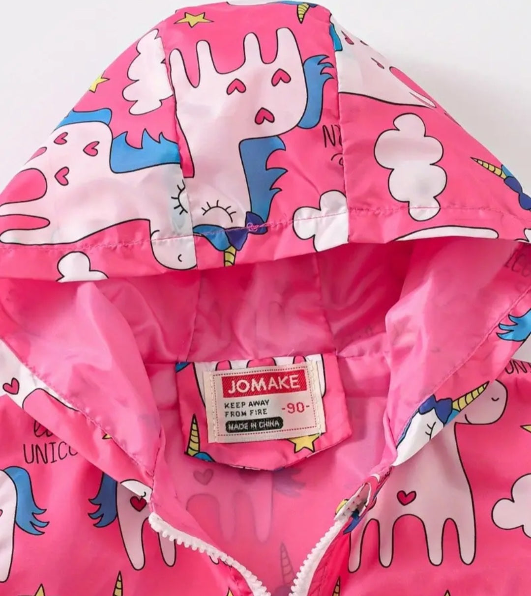 Cerise Unicorn Hooded Windbreaker