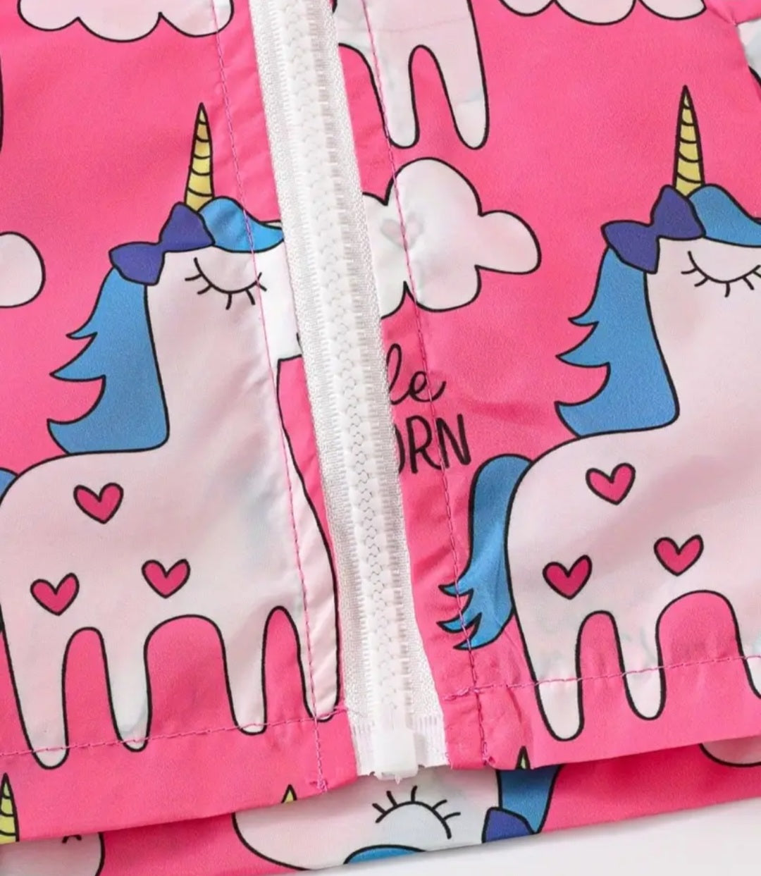 Cerise Unicorn Hooded Windbreaker