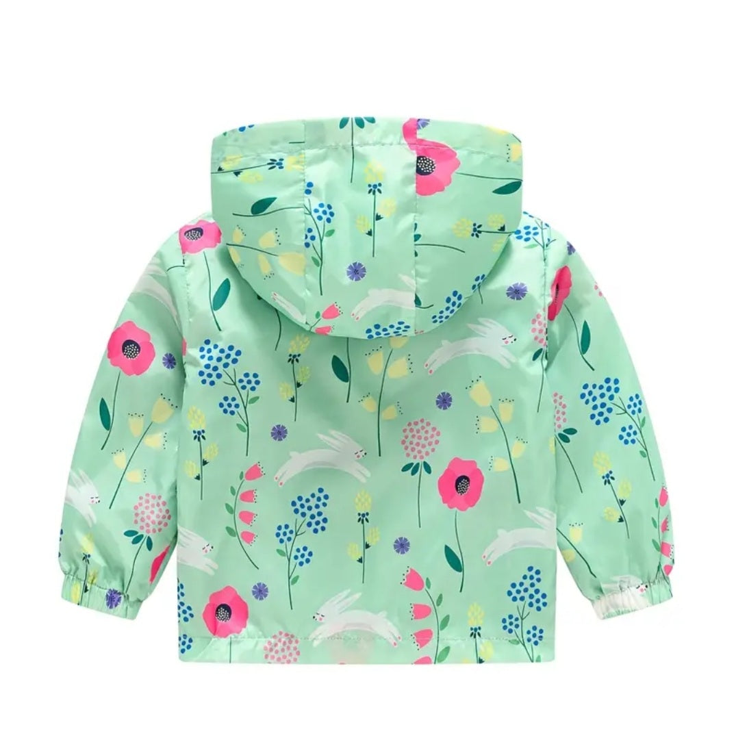 Mint Hooded Bunny Windbreaker