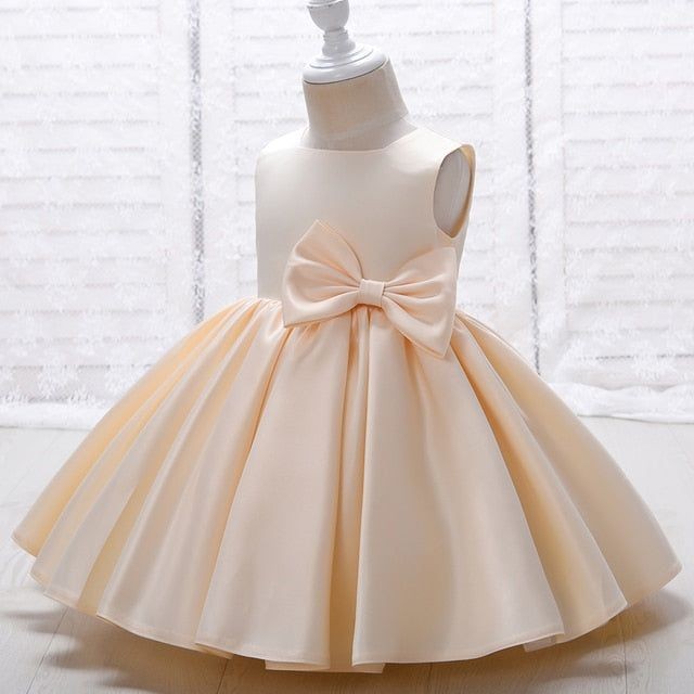 Cream Special Occasions Dress with Big Bow (Clip on)