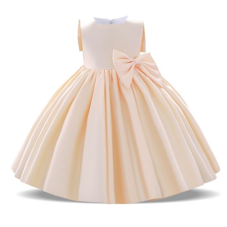Cream Special Occasions Dress with Big Bow (Clip on)