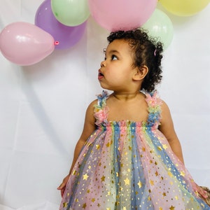 Rainbows and Stars Tulle Dress
