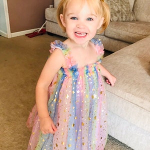 Rainbows and Stars Tulle Dress