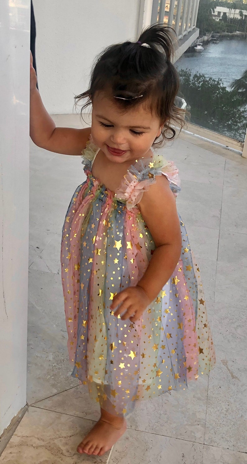 Rainbows and Stars Tulle Dress