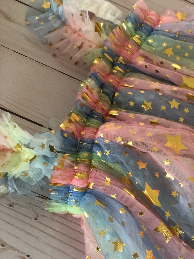 Rainbows and Stars Tulle Dress
