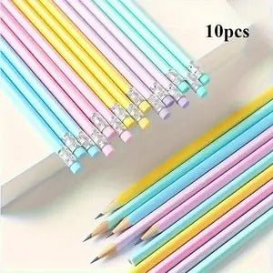 Macaron Pastel Wooden Pencils with Erasers