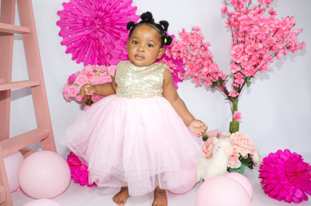 Gold Seuince Pink Tutu Dress