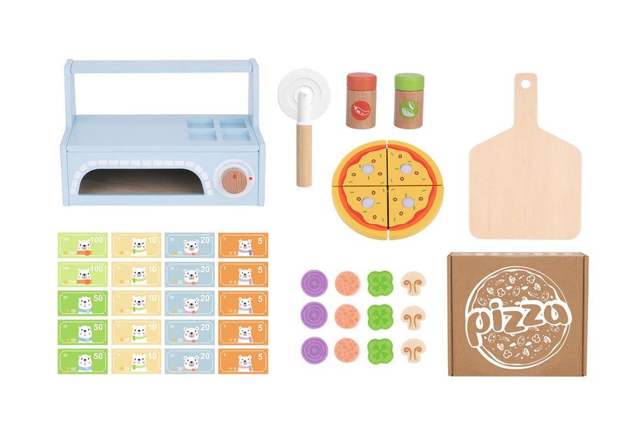 TookyToy Pretend Play Wooden Pizza Oven