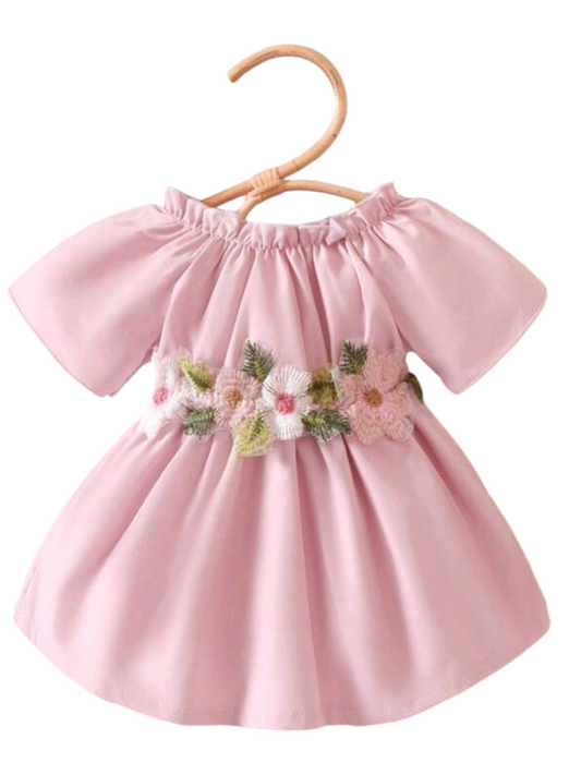 Dusty Pink  On Or Off The Sholders Floral Dress